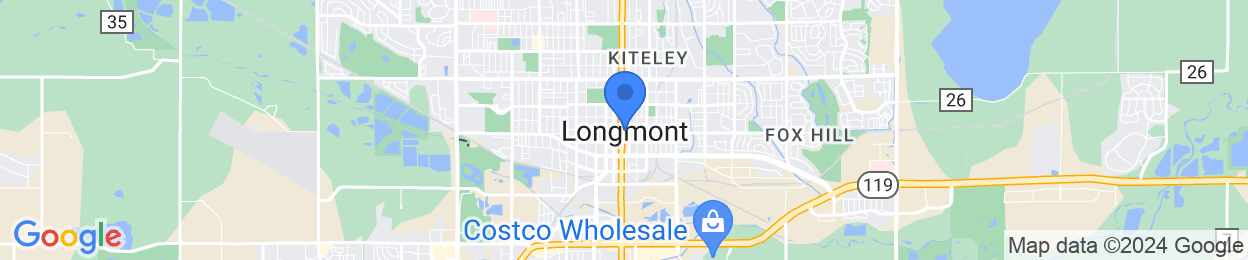 A map of Longmont.