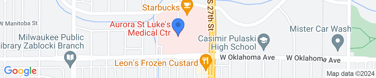The location of Aurora St Lukes Medical Center - 2900 W Oklahoma Ave
