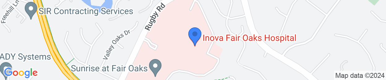 The location of Inova Fair Oaks Hospital