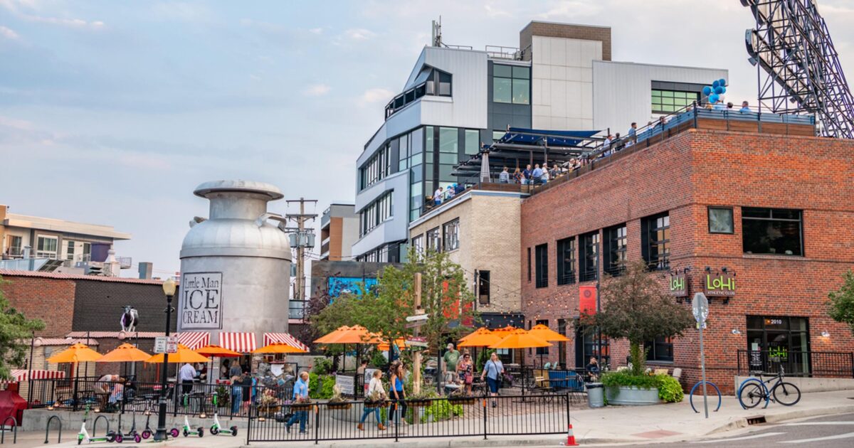 People visit the famous Little Man Ice Scream shop in Denver