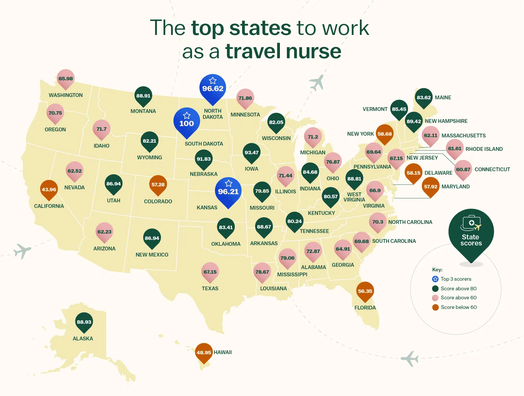 Travel Nurses Index Map 2023