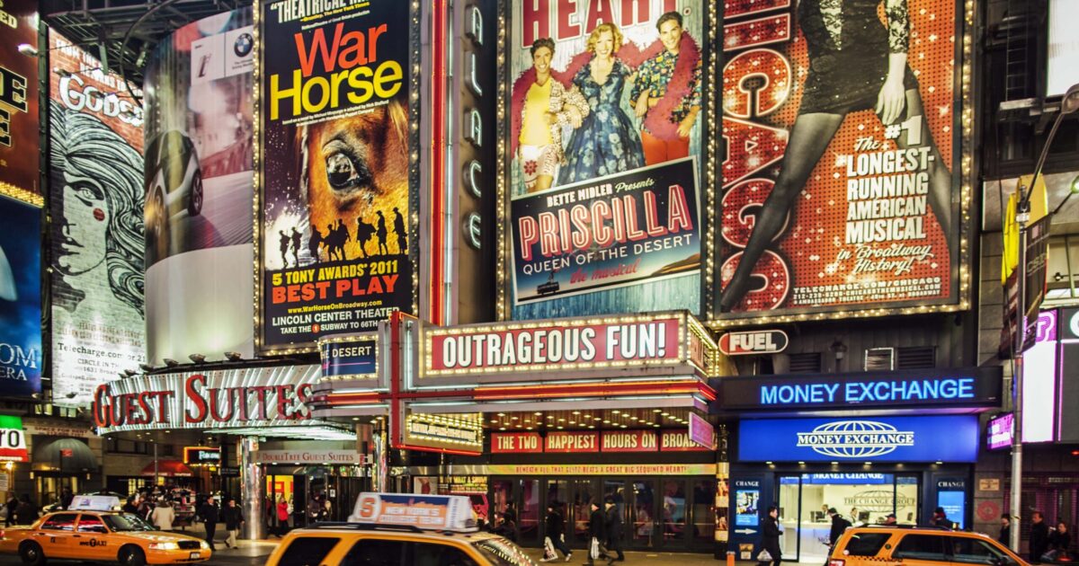 Broadway theatres in Times Square New York City