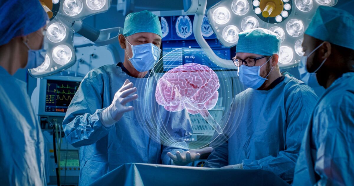 Surgeons Perform Brain Surgery Using Augmented Reality, Animated 3D Brain