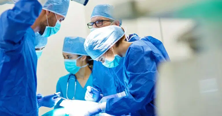 Operating room nurses, OR techs, Physician assistant and surgeon